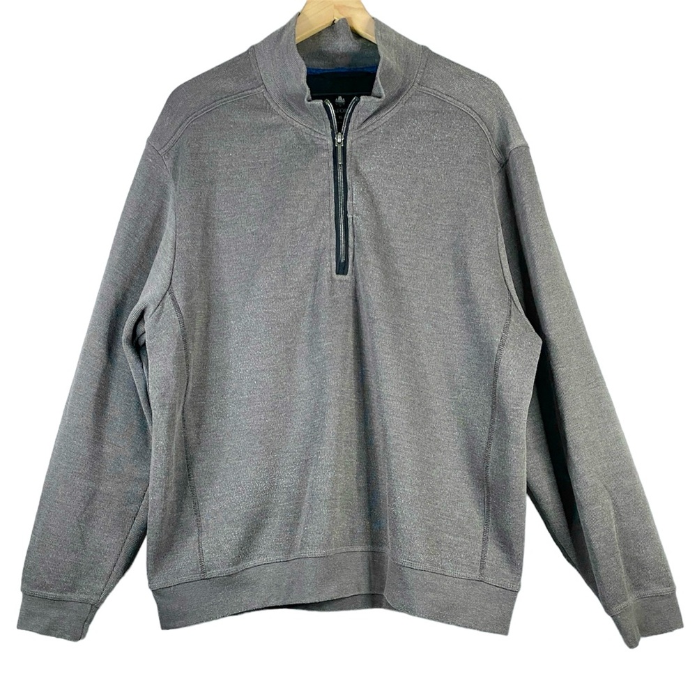 Rainforest Men’s Brushed Knit Gray Quarter Zip Pullover Size  XL
